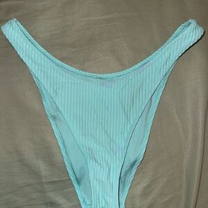 Aqua Ribbed Bikini Bottom